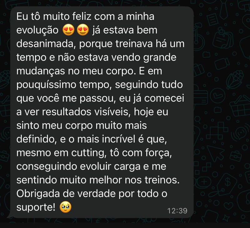 Feedback de aluna via WhatsApp